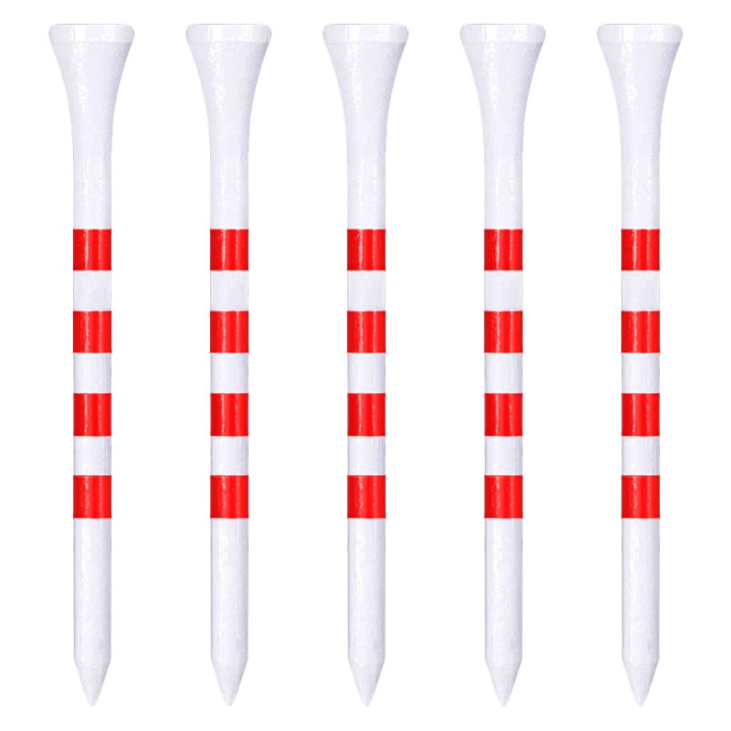 Zivisk Wooden Golf Tees 3-1/4 inch 100 Count, 3.25" Tall Golf Wood Bamboo Tees(White & Red, 83MM) - Image 1